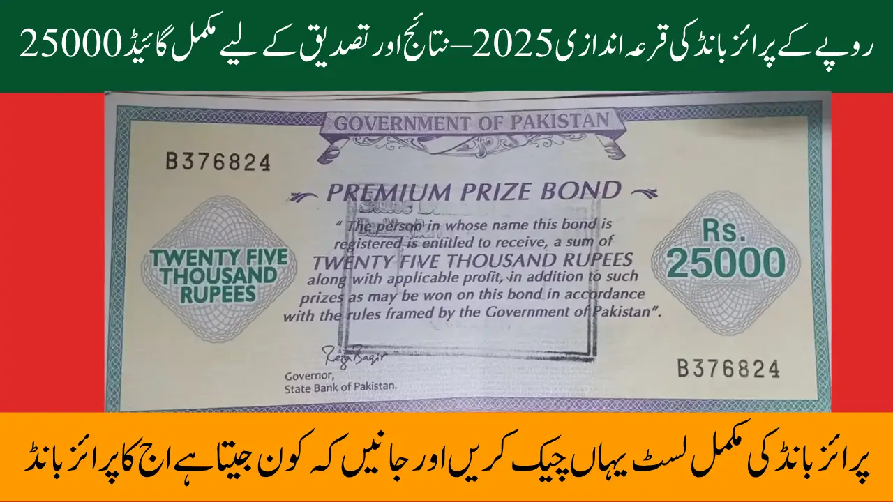 Rs 25,000 Prize Bond Draw 2025 – Complete Guide to Results and Verification