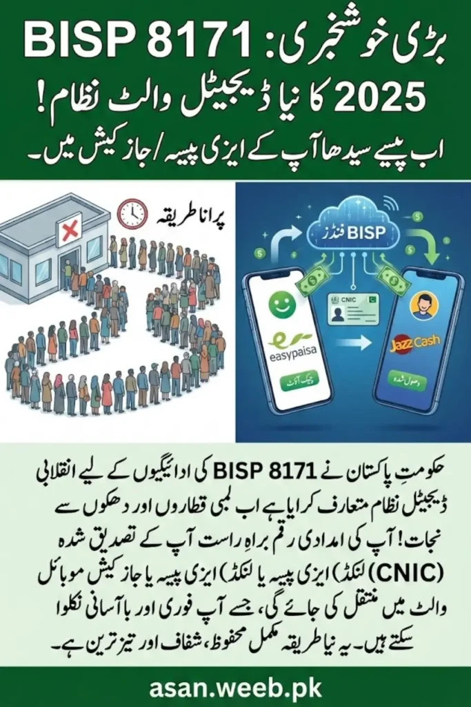 BISP 8171 Digital Wallet Payment Method 2025 – Easy Steps to Get Money via Easypaisa and JazzCash
