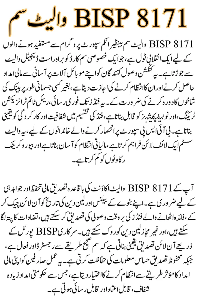 BISP 8171 Wallet SIM – Instantly Check and Verify Your Account Online Fast & Easy
