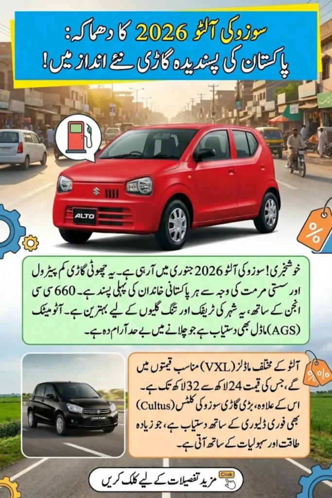 Suzuki Alto 2026 vs Cultus 2026: Prices, Performance, and Best Choice for City Driving