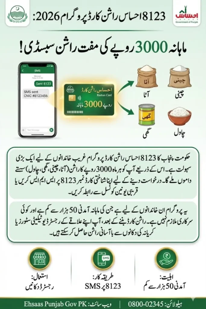 8123 Ehsaas Rashan Card Programme Apply now in 2026 via Ehsaas Punjab Gov PK