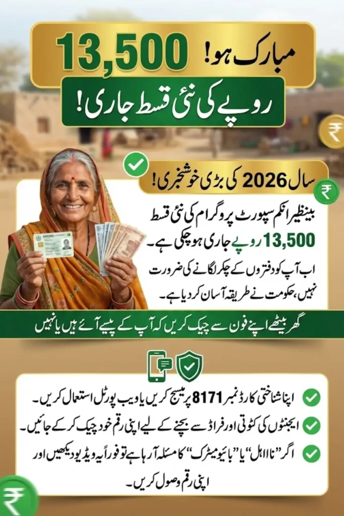 BISP 8171 Online Check Balance 2026: Complete Guide to ₨13,500 Payment Status